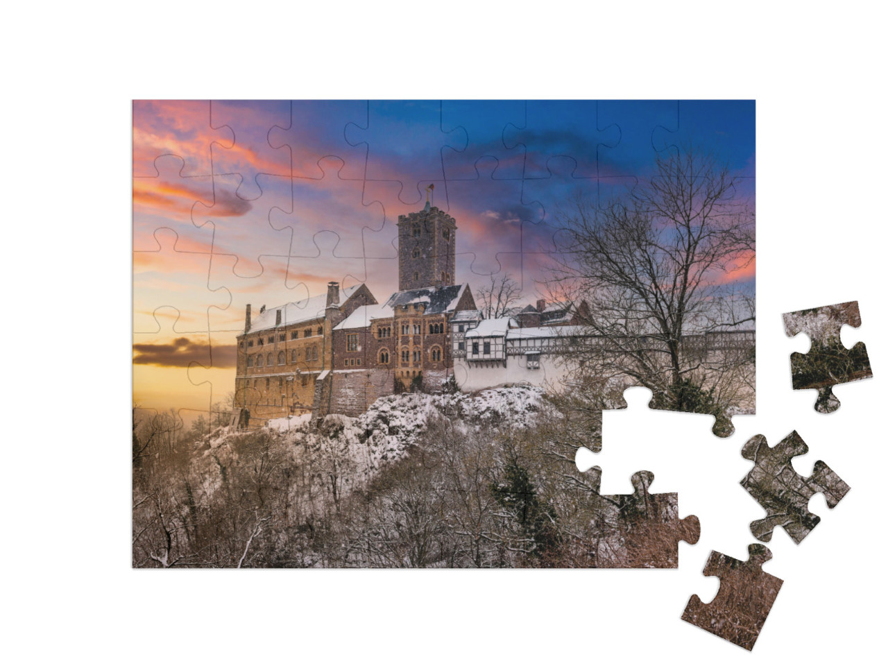Puzzle 48 Teile „Wartburg, UNESCO-Weltkulturerbe im Thüringer Wald“