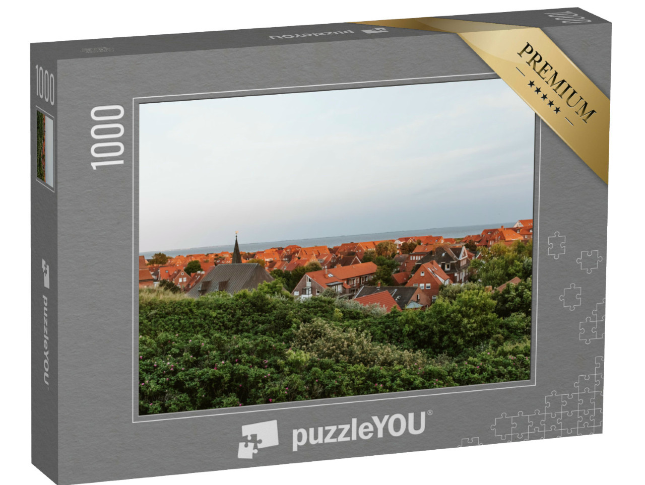Puzzle 1000 Teile „Blick von den Dünen auf Juist, Ostfriesland, Deutschland“