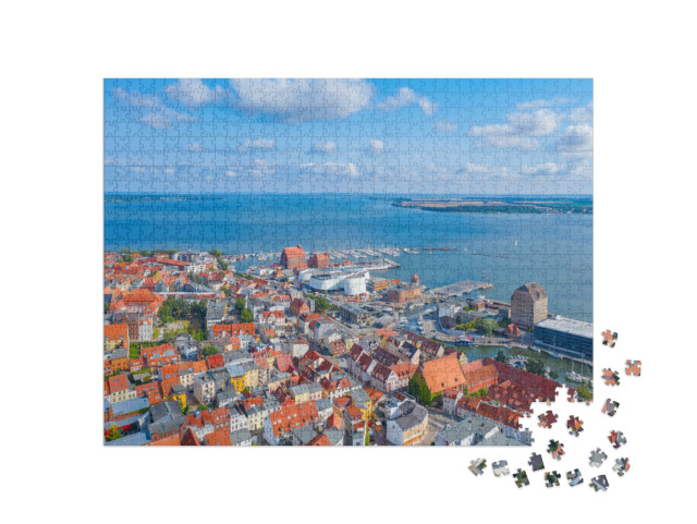 Puzzle 1000 Teile „Panoramablick über Stralsund“