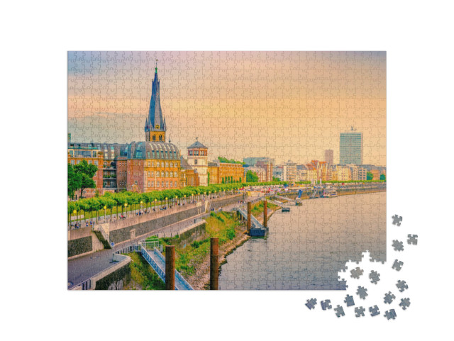Puzzle 1000 Teile „Rheinterassen in Düsseldorf“