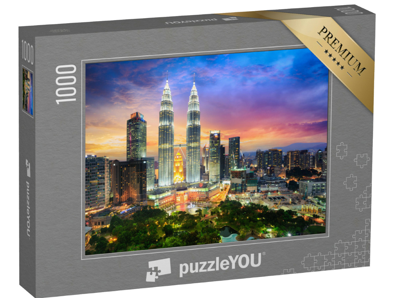 Puzzle 1000 Teile „Abenddämmerung über Kuala Lumpur“