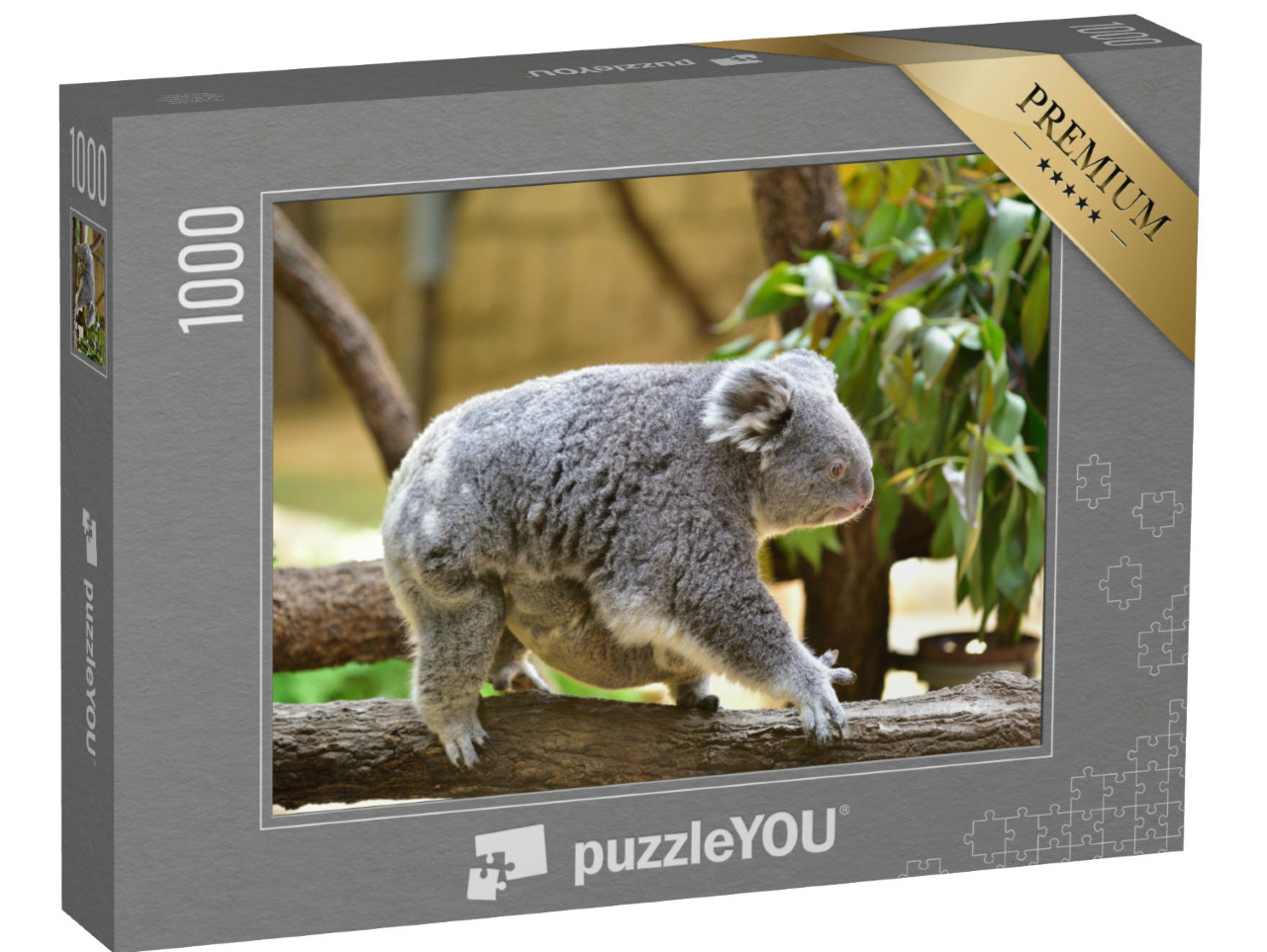 Puzzle 1000 Teile „Koala-Baby klammert sich an den Bauch seiner Mutter“