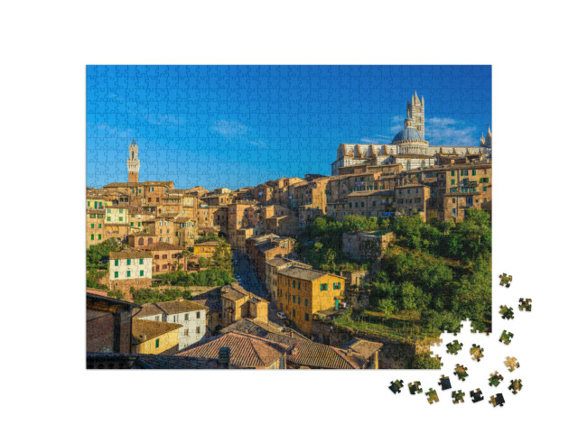 Puzzle 1000 Teile „Panorama von Siena, Toskana, Italien“