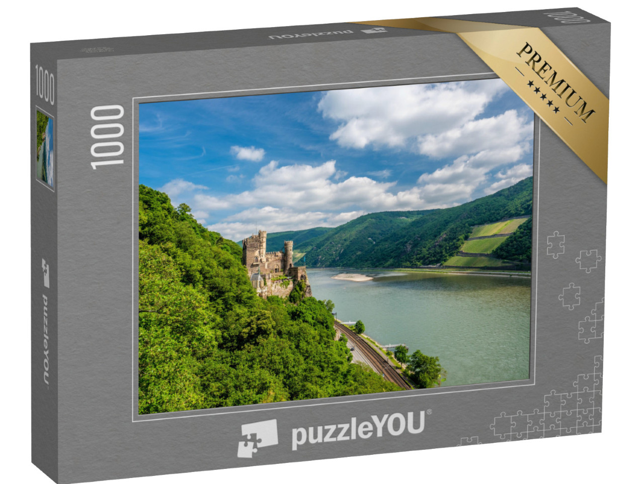 Puzzle 1000 Teile „Burg Rheinstein im Rheintal, erbaut 1316“