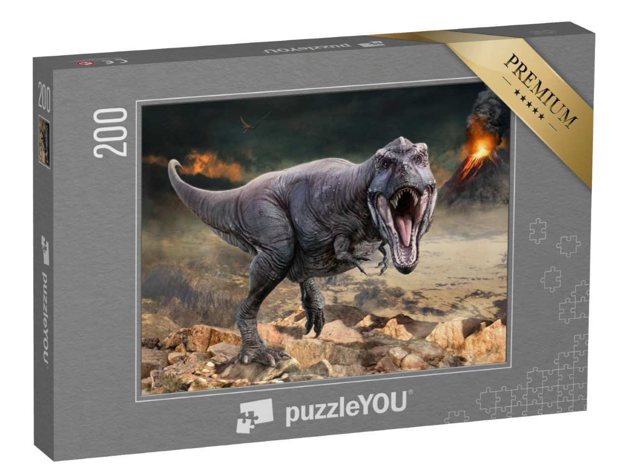 Puzzle 200 Teile „3D-Illustration des Tyrannosaurus rex“