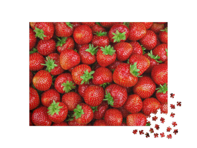 Puzzle 1000 Teile „Erdbeeren, Hintergrund“