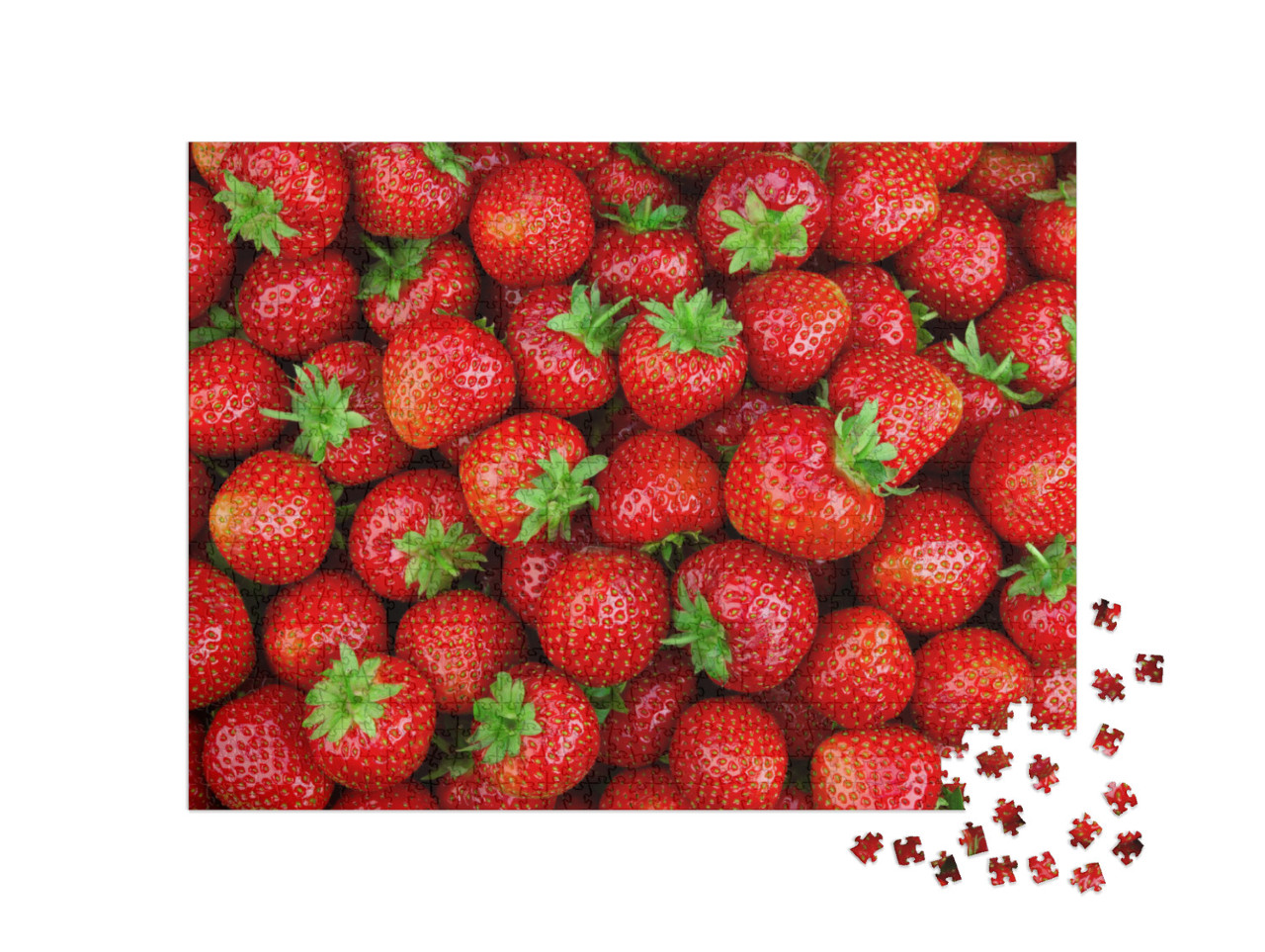Puzzle 1000 Teile „Erdbeeren, Hintergrund“