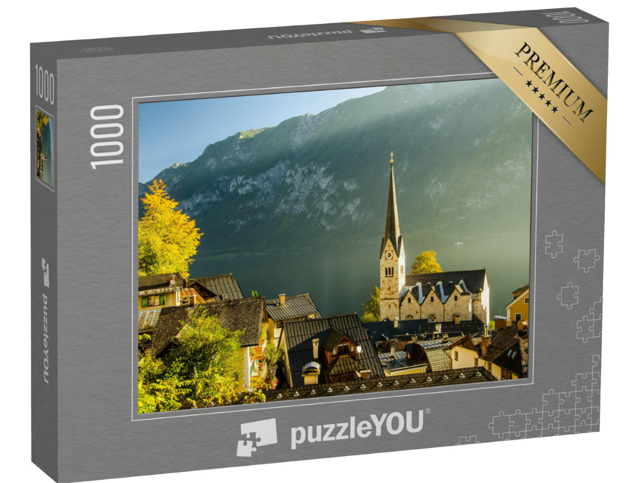 Puzzle 1000 Teile „Sonnenuntergang mit Blick auf Hallstatt, Österreich“