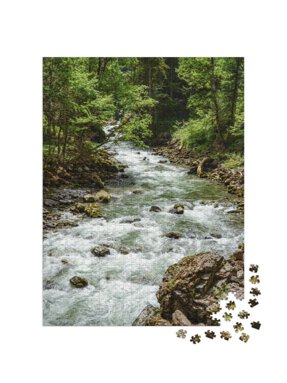 Puzzle 1000 Teile „Wildfluss in der Breitachklamm, Bayern, Deutschland“