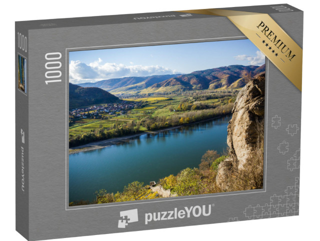 Puzzle 1000 Teile „Landschaft der Wachau, Fluss Donau, Österreich“