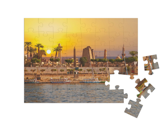 Puzzle 48 Teile „Sonniger Tag am Nil in Luxor, Ägypten“