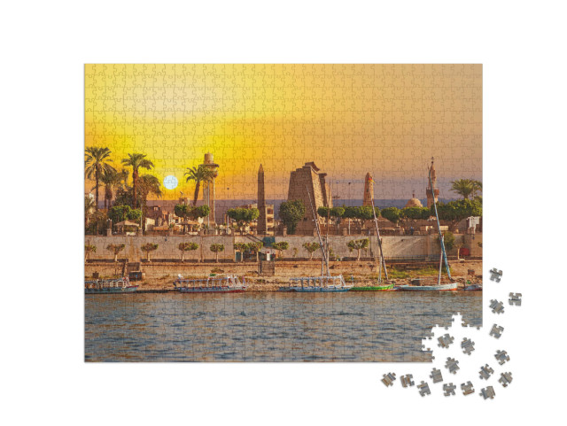 Puzzle 1000 Teile „Sonniger Tag am Nil in Luxor, Ägypten“