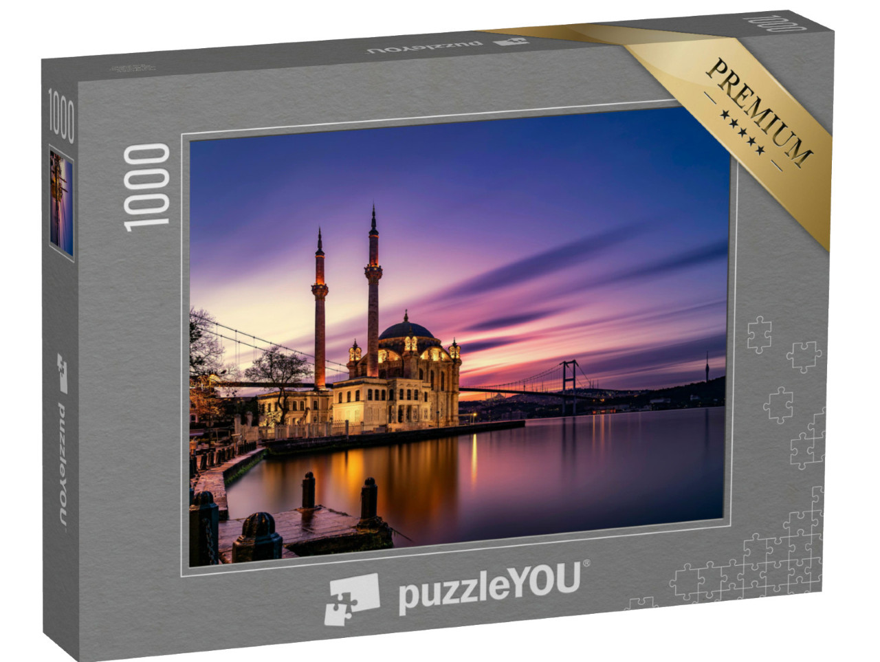 Puzzle 1000 Teile „Wunderschöner Sonnenaufgang an der Ortaköy Moschee, Istanbul, Türkei“