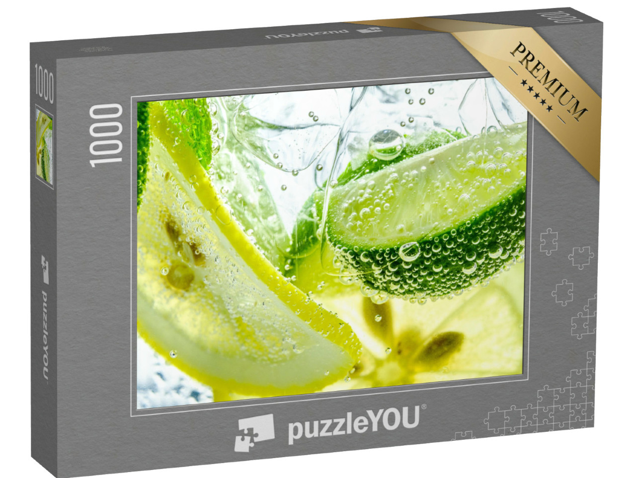 Puzzle 1000 Teile „Zitronenscheiben in sprudelndem Wasser, Saft-Erfrischung“