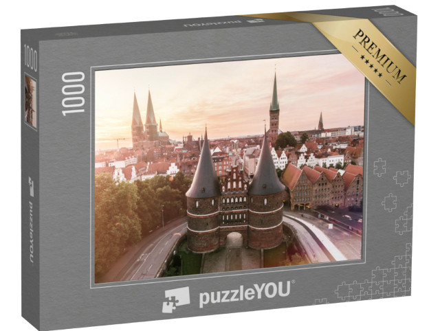 Puzzle 1000 Teile „Holstentor der Hansestadt Lübeck bei Sonnenaufgang“