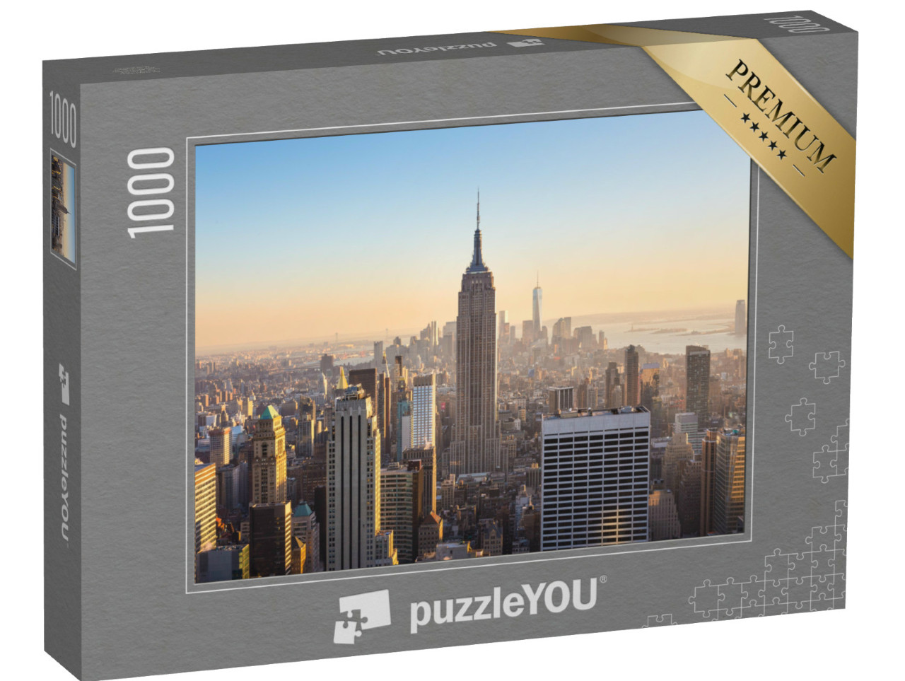 Puzzle 1000 Teile „Manhattan Downtown: Skyline mit beleuchtetem Empire State Building“