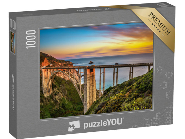 Puzzle 1000 Teile „Pacific Coast Highway im Sonnenuntergang, Kalifornien, USA“