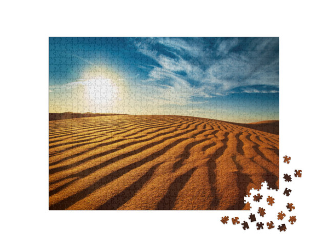Puzzle 1000 Teile „Sonnenuntergang in der Sahara, Marokko“