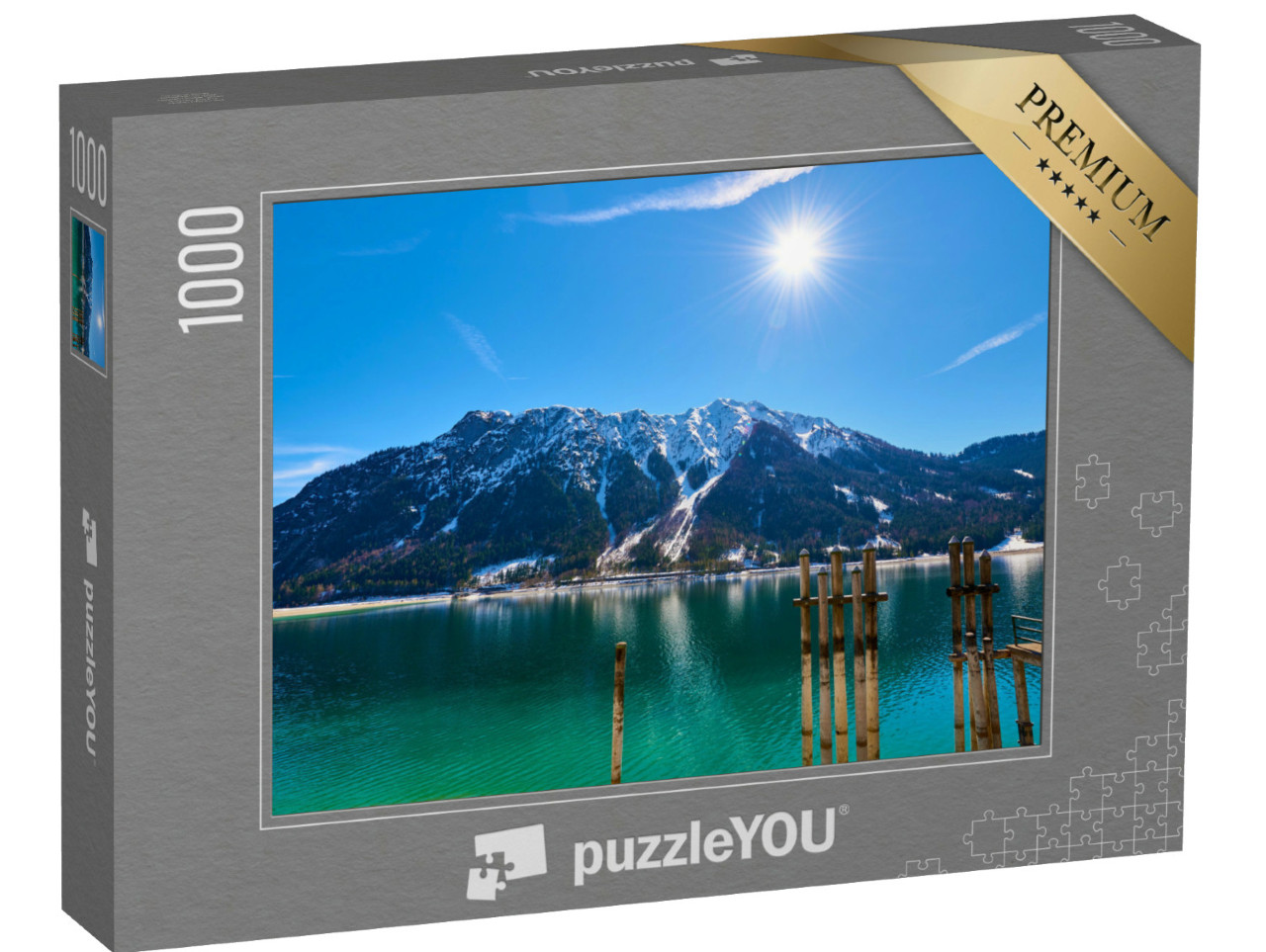 Puzzle 1000 Teile „Pier amAchensee in den österreichischen Alpen“