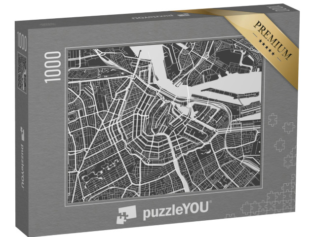 Puzzle 1000 Teile „Stilisierte Karte von Amsterdam“