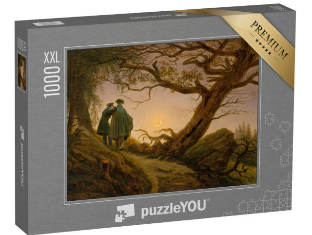 Puzzle 1000 Teile XXL „Caspar David Friedrich - Zwei Männer beim Betrachten des Mondes“