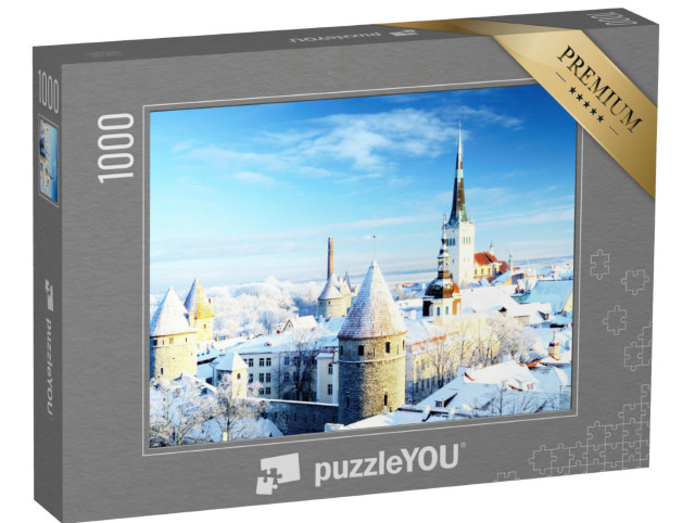 Puzzle 1000 Teile „Schöne verschneite Bäume: Winter in Tallinn, Estland“