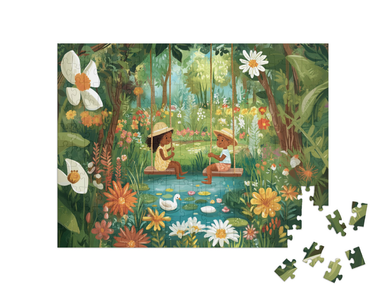 Puzzle 200 Teile „Abenteuer im sommerlich grünen Dschungel“