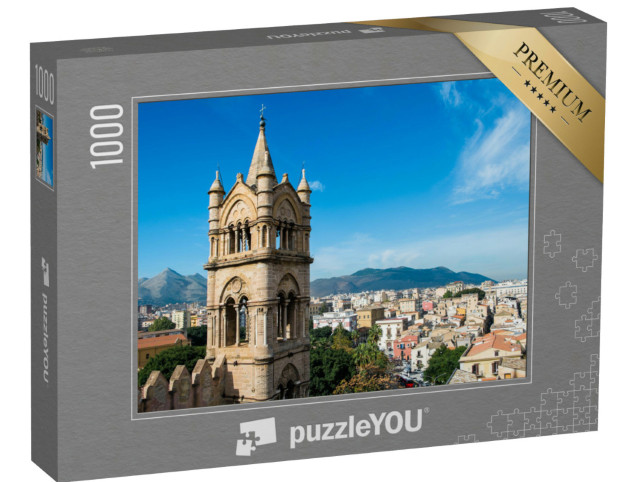 Puzzle 1000 Teile „Kathedrale Santa Maria Assunta über den Dächern von Palermo, Sizilien“