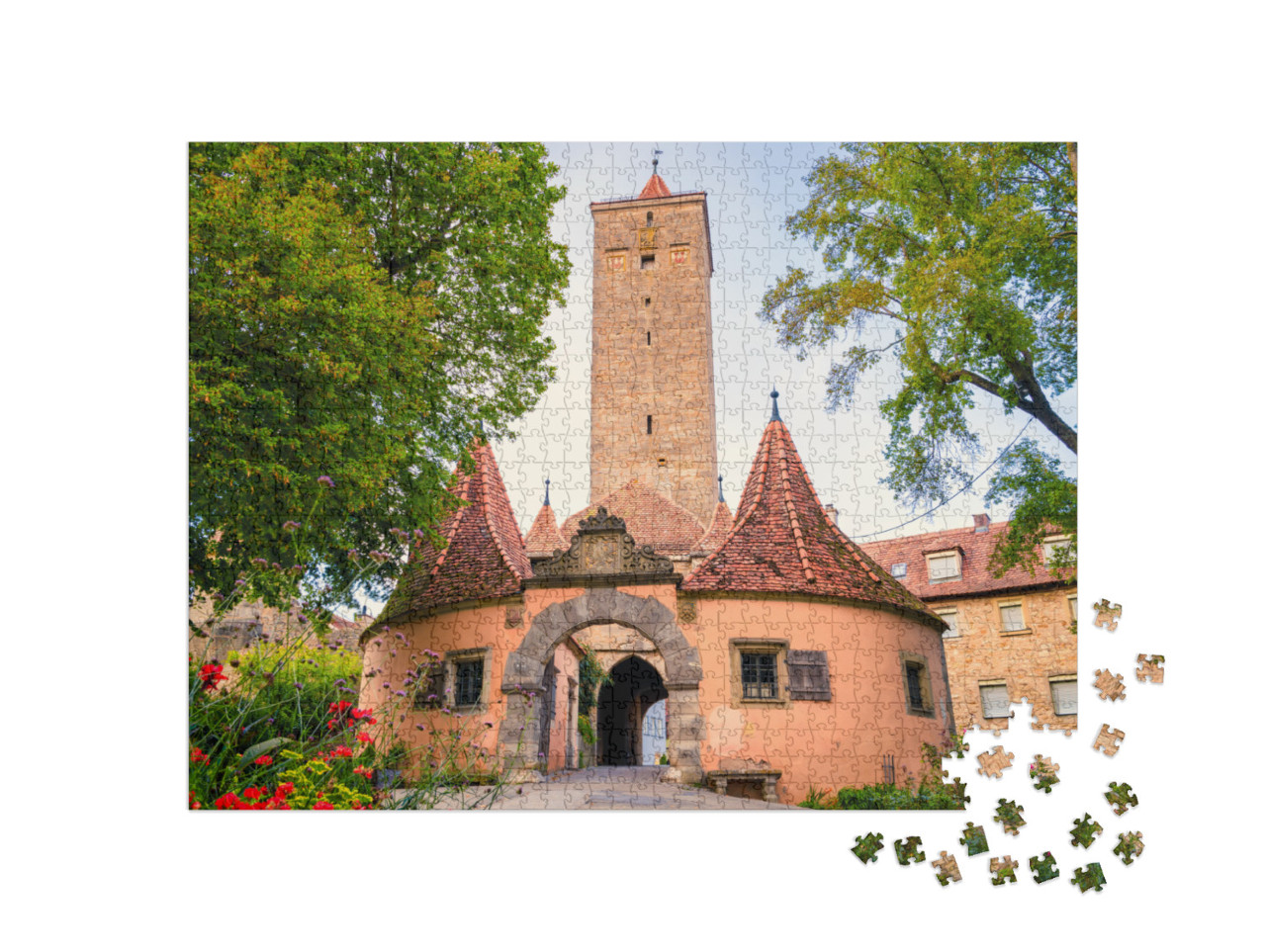 Puzzle 1000 Teile „Das Burgtor von Rothenburg ob der Tauber, Bayern“