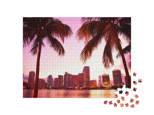 Puzzle 1000 Teile „Die Skyline von Miami, Florida“