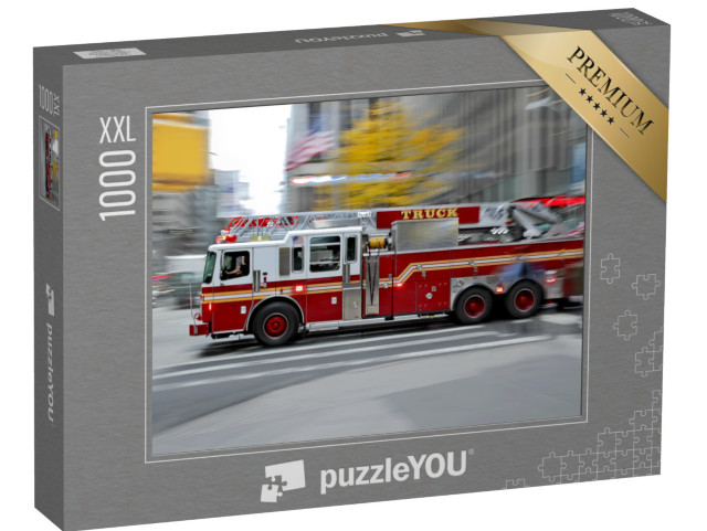 Puzzle 1000 Teile XXL „Feuerwehrauto auf schnellstem Weg zum Einsatzort“