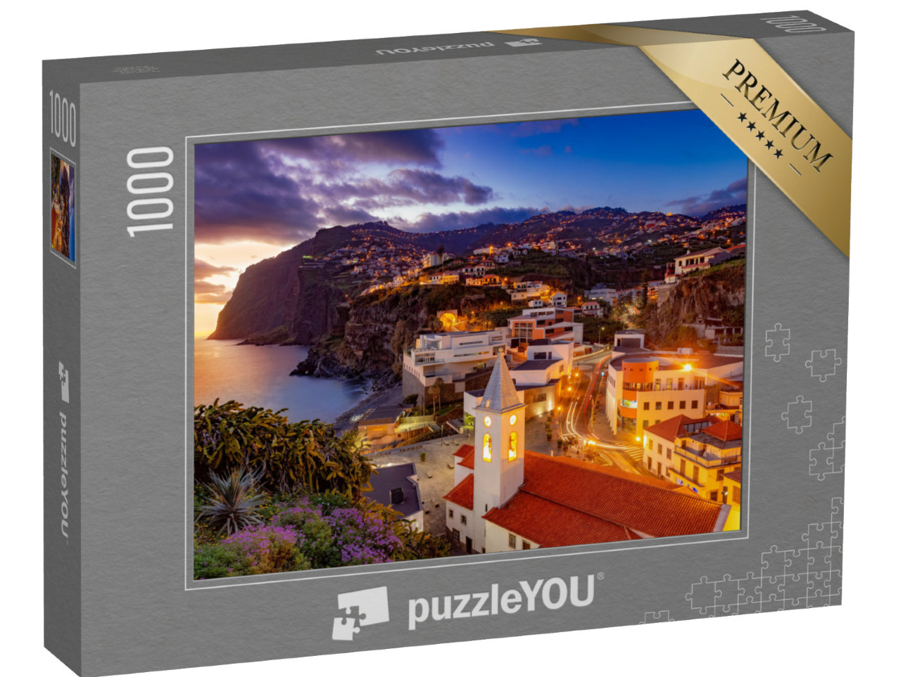 Puzzle 1000 Teile „Camara de Lobos in der Abenddämmerung, Madeira“