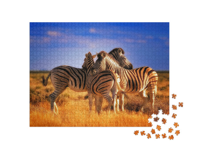 Puzzle 1000 Teile „Drei Zebras machen eine Pause“