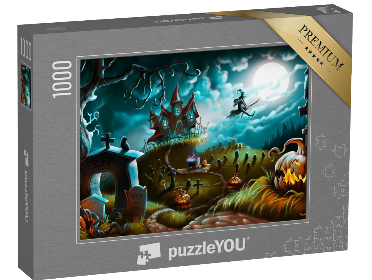 Puzzle 1000 Teile „Illustration: Die mystische Nacht von Halloween“