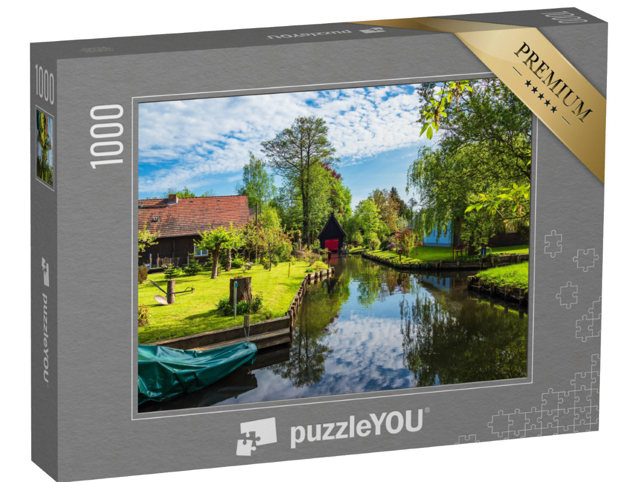 Puzzle 1000 Teile „Alte Katen im Spreewald, Deutschland“