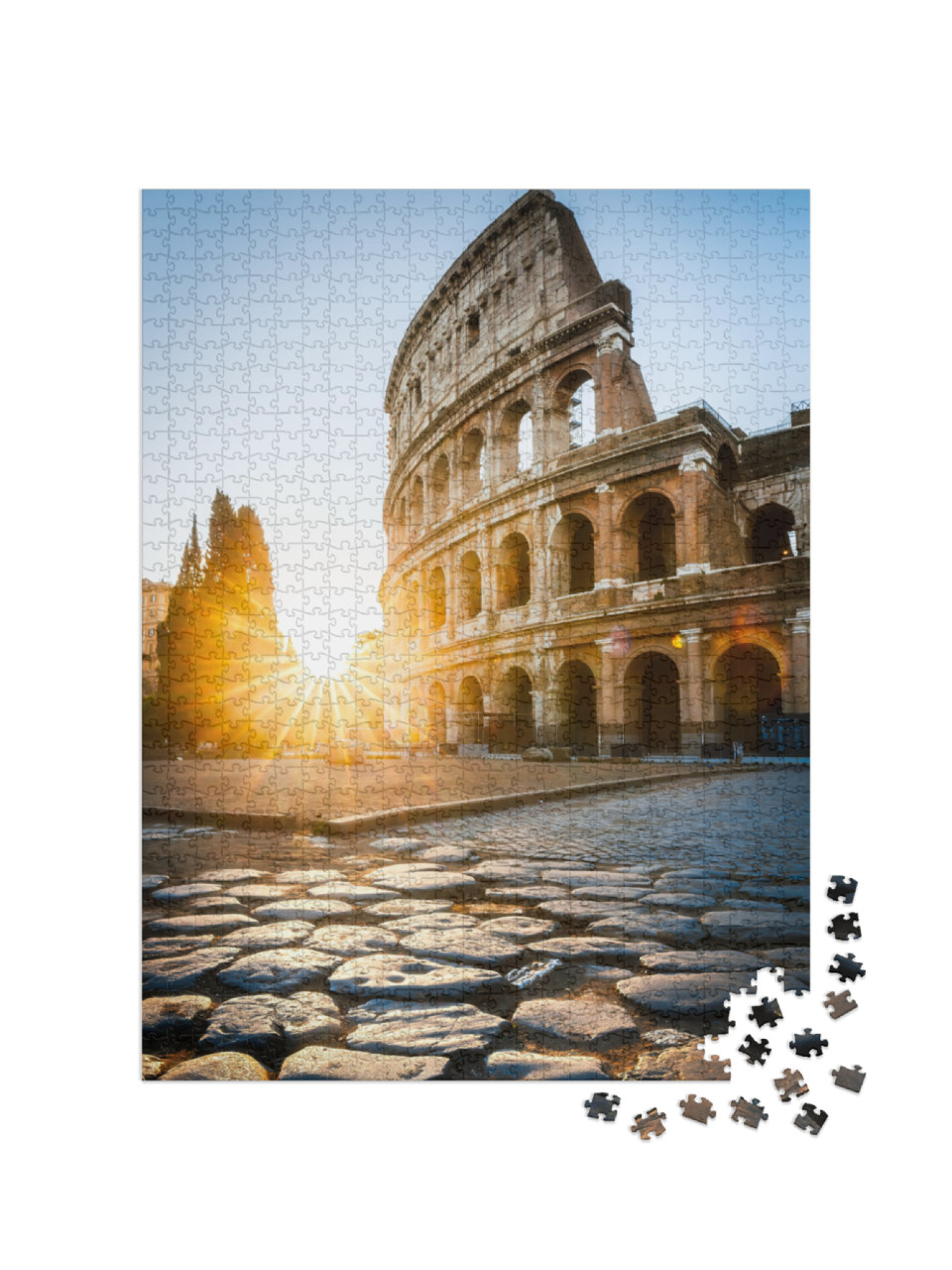 Puzzle 1000 Teile „Sonnenaufgang am Kolosseum in Rom, Italien“