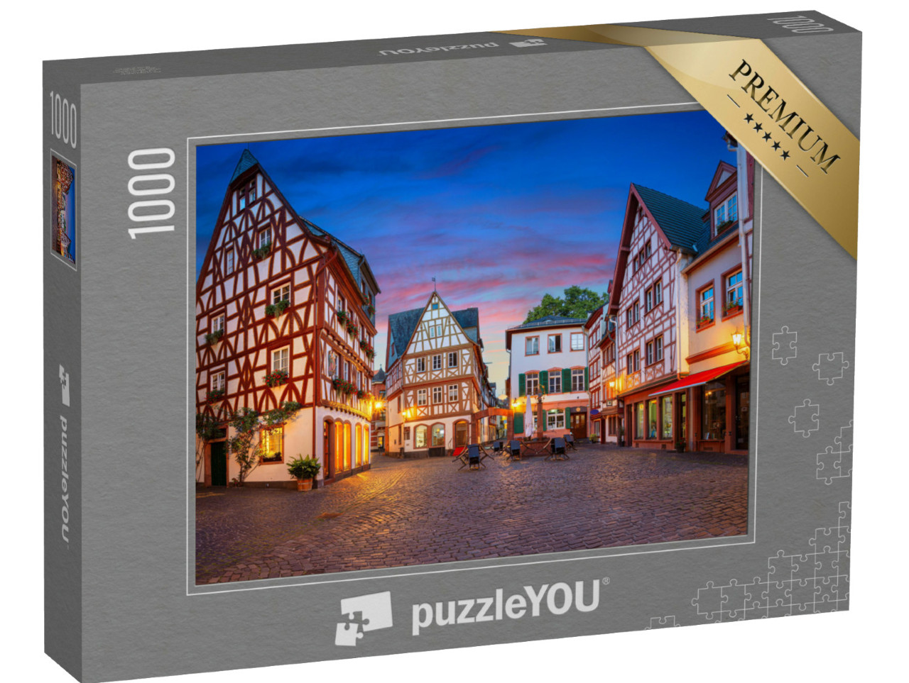 Puzzle 1000 Teile „Mainzer Altstadt zur blauen Stunde, Deutschland“