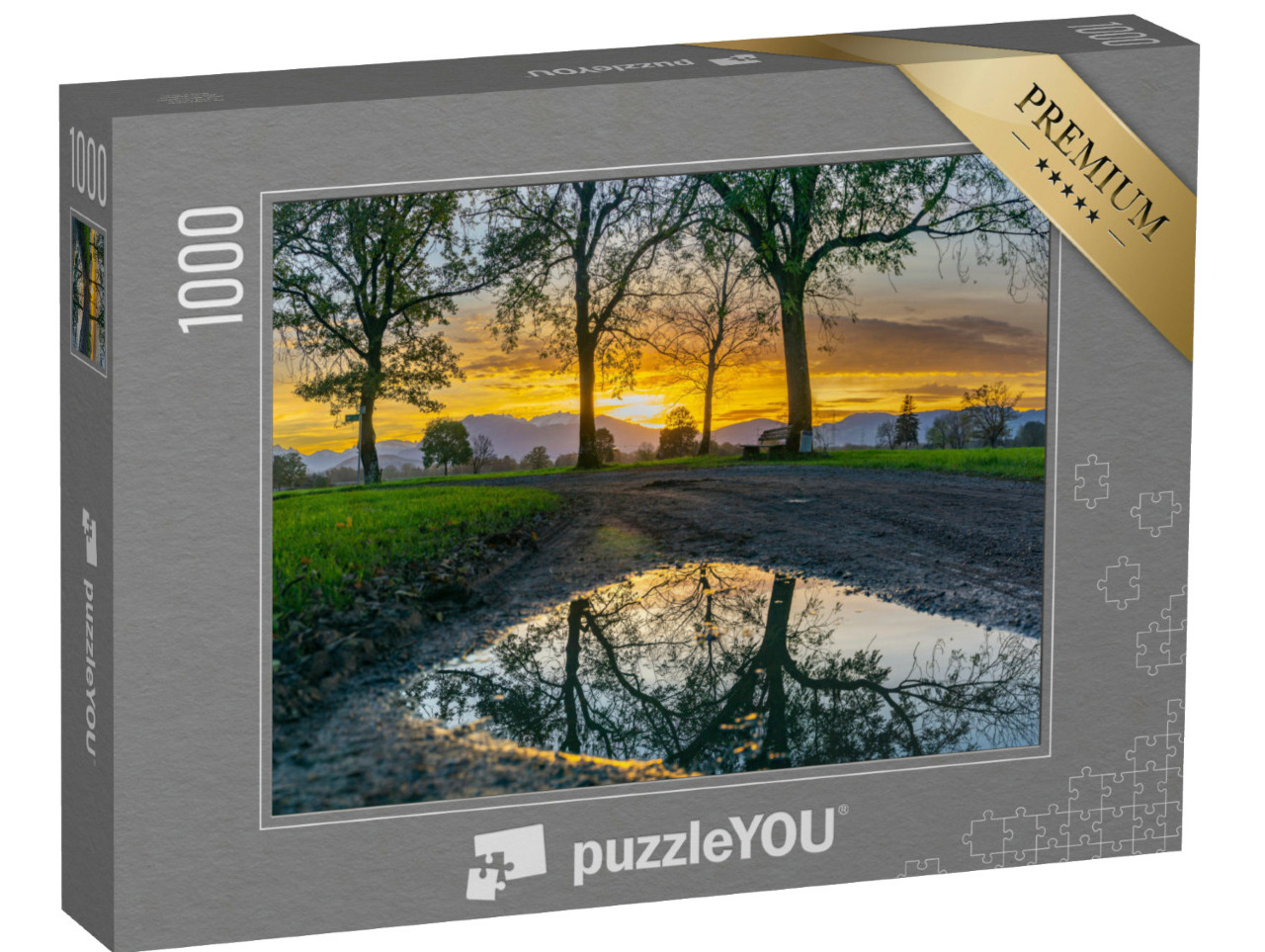 Puzzle 1000 Teile „Sonnenuntergang im Rheintal“