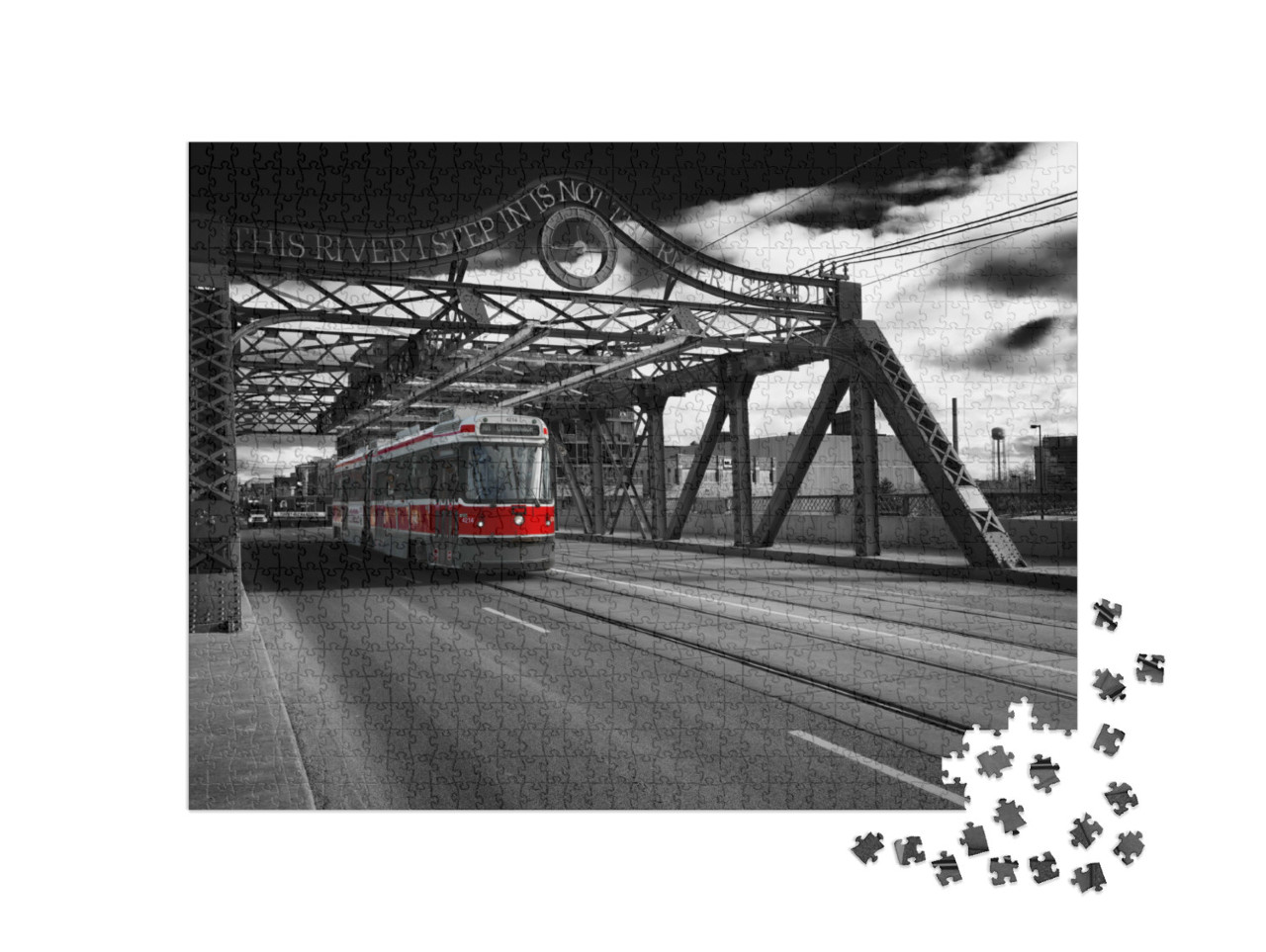 Puzzle 1000 Teile „Die TTC-Straßenbahn in der Queen Street East, Toronto, Ontario, Kanada“