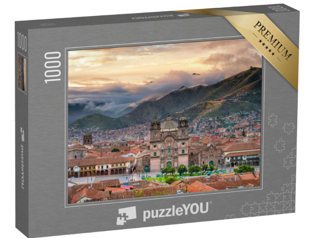 Puzzle 1000 Teile „Morgensonne auf der Plaza de armas, Cusco“