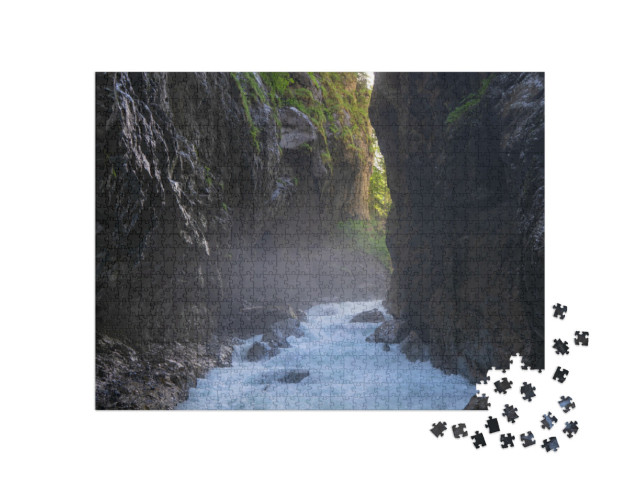 Puzzle 1000 Teile „Der Fluss Partnach in der Partnachklamm, Garmisch Partenkirchen“