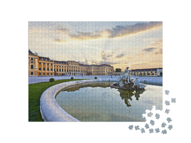 Puzzle 1000 Teile „Front des Schlosses Schönbrunn in Wien“