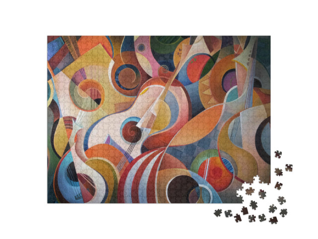 Puzzle 1000 Teile „Abstrakte Malerei mit Musik-Thema“