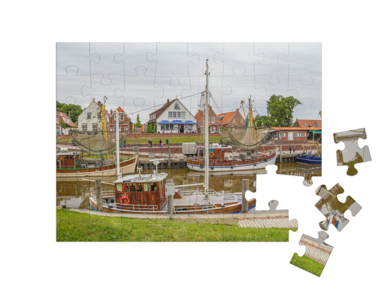Puzzle 48 Teile „Idyllische Hafenkulisse in Greetsiel, Ostfriesand, Deutschland“