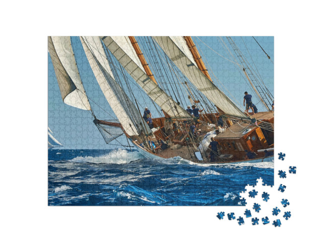 Puzzle 1000 Teile „Hart am Wind: Segelschiff-Regatta“