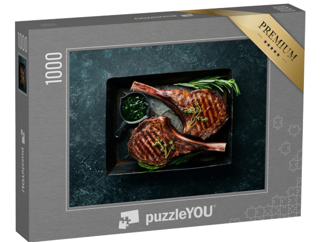 Puzzle 1000 Teile „Saftiges Steak mit Gewürzen und Kräutern“