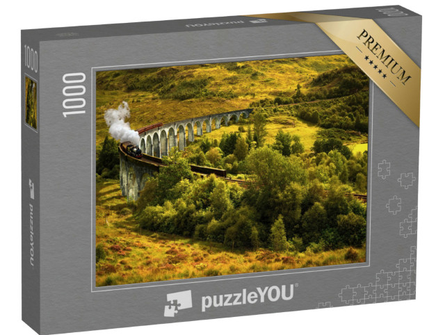 Puzzle 1000 Teile „Jacobite-Dampfzug auf dem alten Viadukt in Glenfinnan, Schottland“