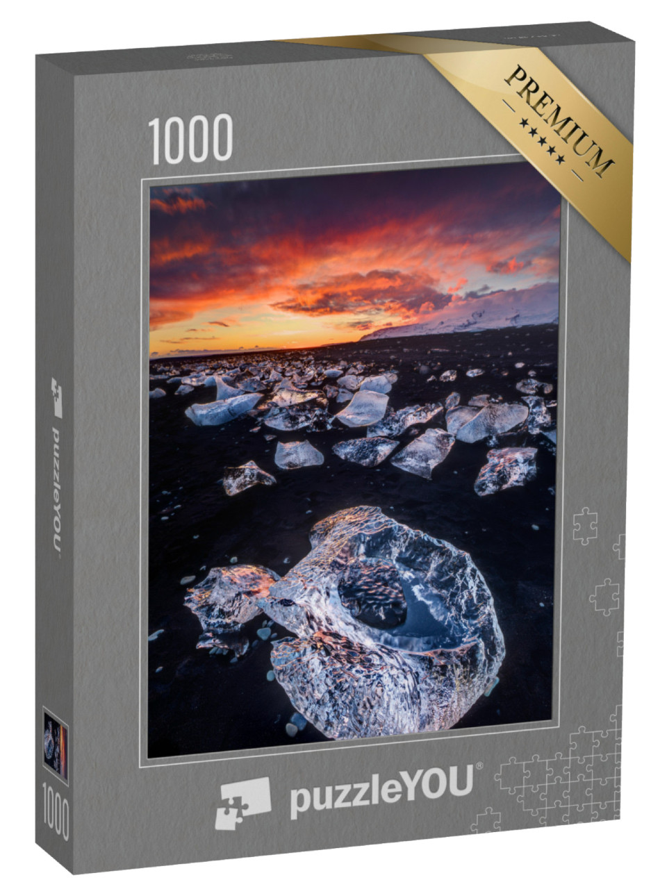 Puzzle 1000 Teile „Diamond Beach Gletscherlagune, Island“