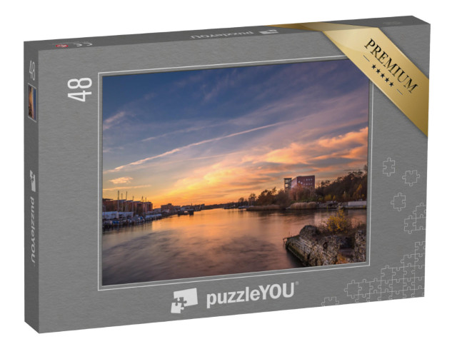 Puzzle 48 Teile „Morgendämmerung in Kiel, Schleswig-Holstein, Deutschland“