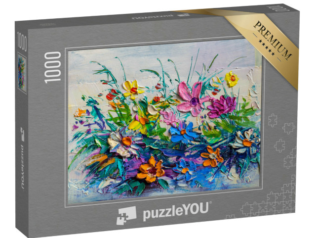 Puzzle 1000 Teile „Impressionistischer Stil: Strauß aus Wildblumen“